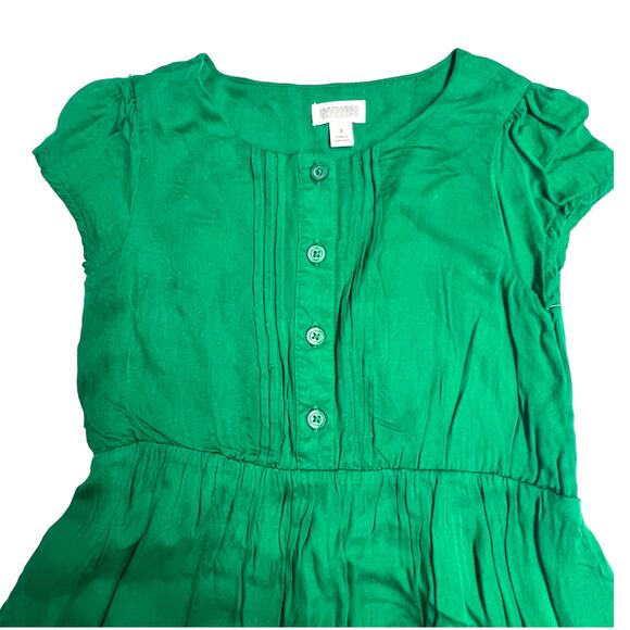 Gymboree Kelly Green Button Front Pleated Midi Dress Girls‎ 3T - Picture 2 of 5
